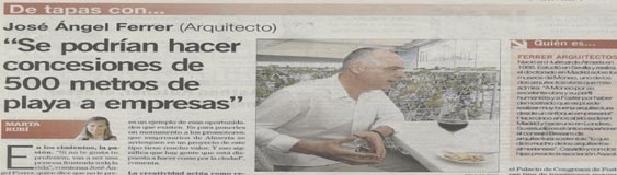 Interview with José Ángel Ferrer in the newspaper “La Voz de Almería”