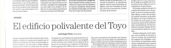 Artículo de José Ángel Ferrer, «El edificio polivalente del Toyo».
